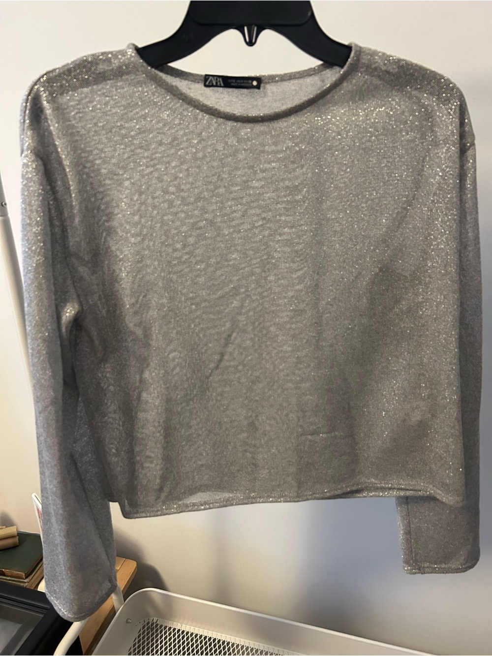 Zara-Metallic lurex sweater- size small.